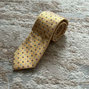 Men’s Nautica Dress Tie - Yellow with Light Blue and Dark Blue Dots